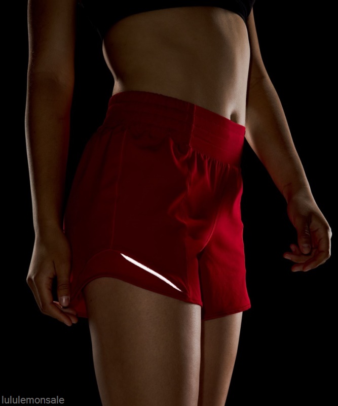 Lululemon Damen DELULU267 | Hotty Hot High-rise Lined Short 4 Dark Red